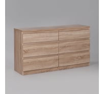 Комод Гуд ЛАКК КАСТОР 6 ящиков, 129x39x71 см, бежевый, дуб сонома 2.03.02.080.3