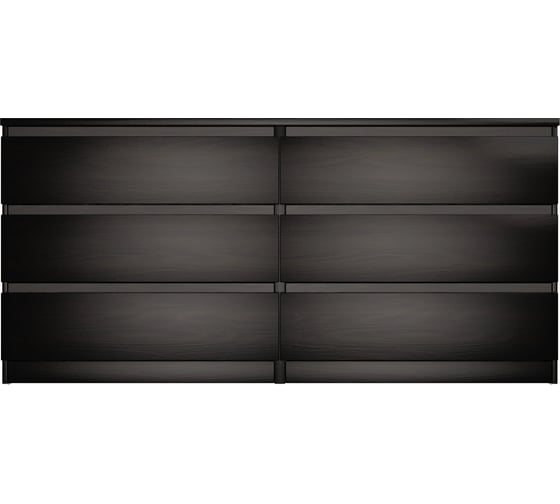 Комод Шведский Стандарт МАЛЬТА 6 ящиков, 160x48x76 см, черный, дуб венге 2.05.02.060.5