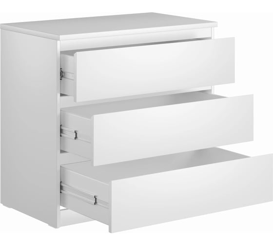 Комод Шведский Стандарт МАЛЬТА 3 ящика, 80x48x76 см, белый 2.05.02.040.1