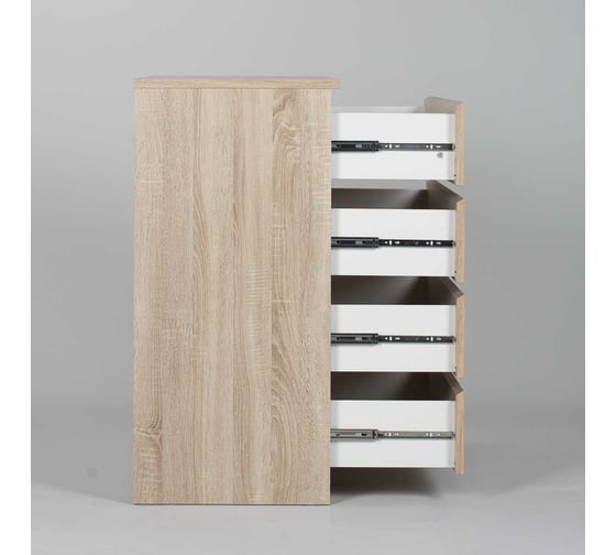 Комод Шведский Стандарт МАЛЬТА 4 ящика, 80x48x98 см, бежевый, дуб сонома 2.05.02.070.3
