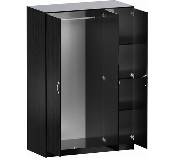 Шкаф Шведский Стандарт ОРИОН 3 двери, 117x55x175 см, черный, дуб венге 2.01.01.030.5