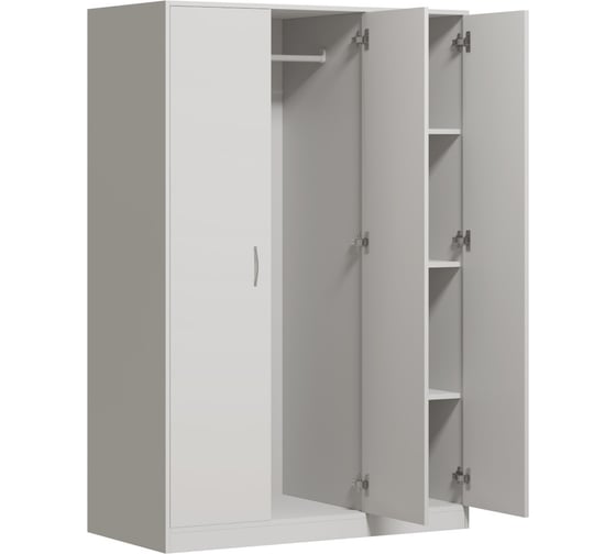 Шкаф Шведский Стандарт ОРИОН 3 двери, 117x55x175 см, белый 2.01.01.030.1
