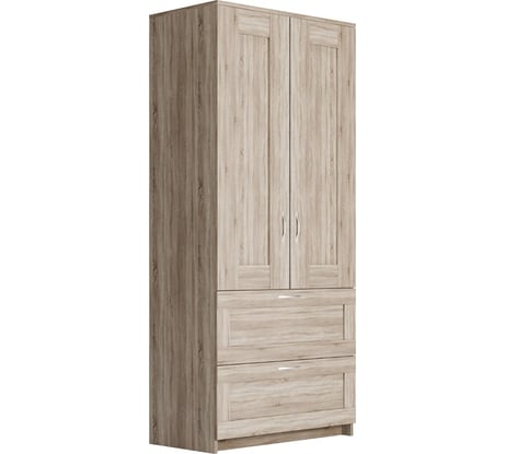 Шкаф Гуд ЛАКК СИРИУС 2 двери и 2 ящика, 78x50x190 см, бежевый, дуб сонома 2.02.01.070.3