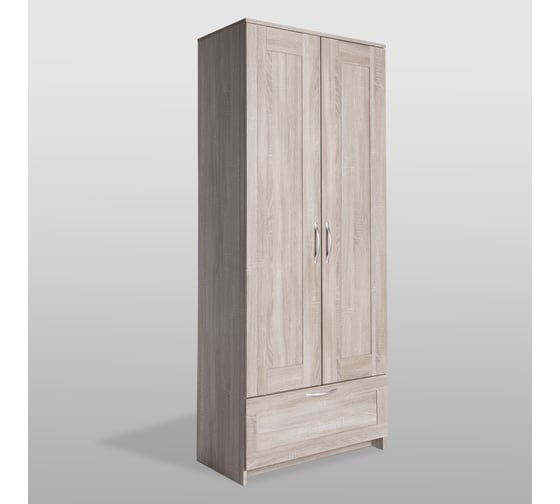 Шкаф Шведский Стандарт СИРИУС 2 двери и 1 ящик, 78x41x190 см, бежевый, дуб сонома 2.02.01.240.3