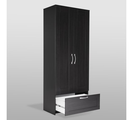 Шкаф Шведский Стандарт СИРИУС 2 двери и 1 ящик, 78x41x190 см, черный, дуб венге 2.02.01.240.5