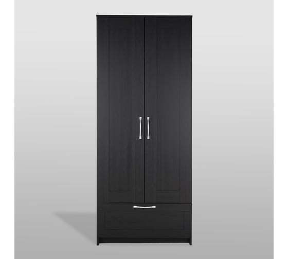 Шкаф Шведский Стандарт СИРИУС 2 двери и 1 ящик, 78x41x190 см, черный, дуб венге 2.02.01.240.5