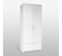 Шкаф Шведский Стандарт СИРИУС 2 двери и 1 ящик, 78x41x190 см, белый 2.02.01.240.1