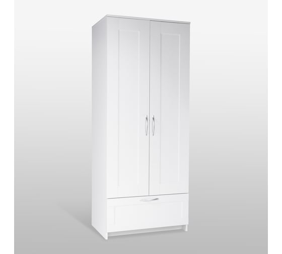 Шкаф Шведский Стандарт СИРИУС 2 двери и 1 ящик, 78x41x190 см, белый 2.02.01.240.1 1