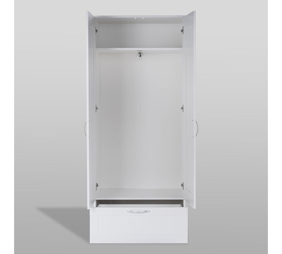 Шкаф Шведский Стандарт СИРИУС 2 двери и 1 ящик, 78x41x190 см, белый 2.02.01.240.1