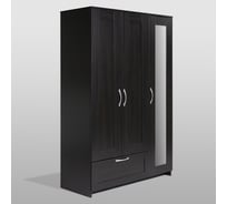 Шкаф Гуд ЛАКК СИРИУС 3 двери и 1 ящик 117x50x190 см, черный, дуб венге 2.02.01.030.5