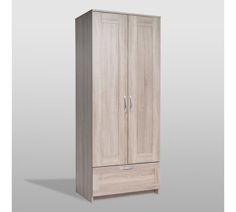 Шкаф Гуд ЛАКК СИРИУС 2 двери и 1 ящик, 78x50x190 см, бежевый, дуб сонома 2.02.01.020.3