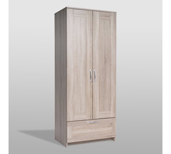 Шкаф Шведский Стандарт СИРИУС 2 двери и 1 ящик, 78x50x190 см, бежевый, дуб сонома 2.02.01.020.3