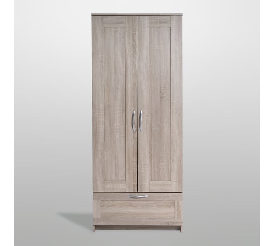 Шкаф Шведский Стандарт СИРИУС 2 двери и 1 ящик, 78x50x190 см, бежевый, дуб сонома 2.02.01.020.3
