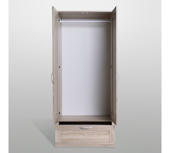 Шкаф Шведский Стандарт СИРИУС 2 двери и 1 ящик, 78x50x190 см, бежевый, дуб сонома 2.02.01.020.3