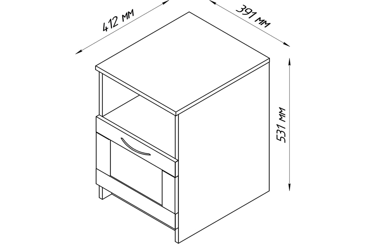 Прикроватная тумба Шведский Стандарт СИРИУС 1 ящик, 41x39x53 см, белая  2.02.03.010.1 - выгодная цена, отзывы, характеристики, фото - купить в  Москве и РФ