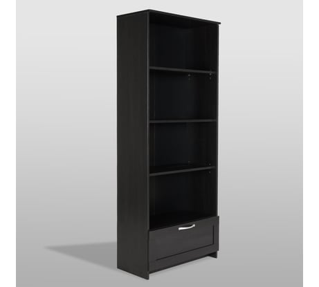 Стеллаж Гуд ЛАКК СИРИУС 1 ящик, 78x34x190 см, черный, дуб венге 2.02.07.100.5