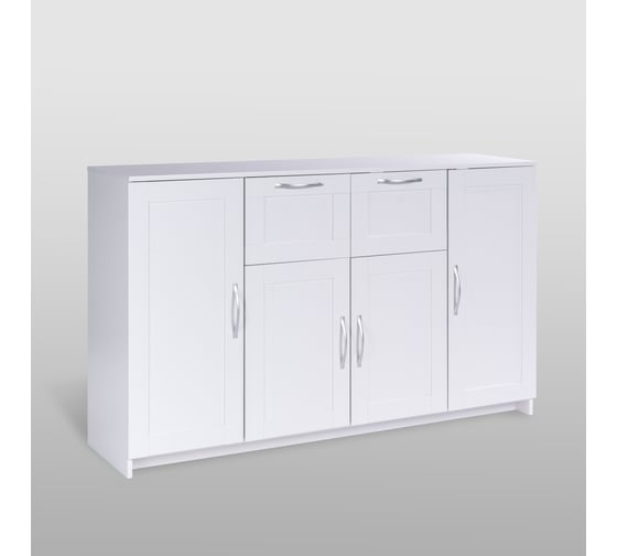 Тумба Шведский Стандарт СИРИУС 4 двери и 2 ящика, 156x41x94 см, белая 2.02.03.300.1