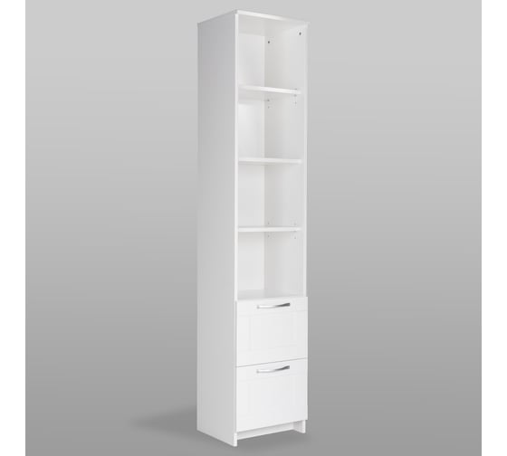 Стеллаж Шведский Стандарт СИРИУС 2 ящика, 39x34x190 см, белый 2.02.07.140.1
