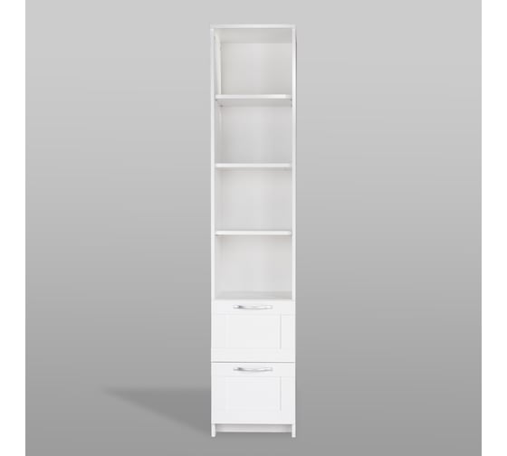 Стеллаж Шведский Стандарт СИРИУС 2 ящика, 39x34x190 см, белый 2.02.07.140.1