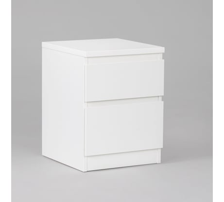 Прикроватная тумба Гуд ЛАКК КАСТОР 2 ящика, 39x37x49 см, белая 2.03.03.050.1