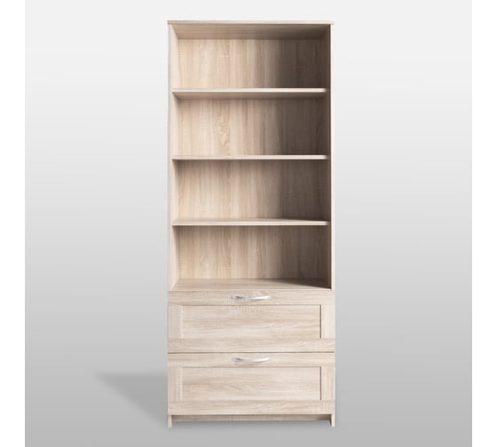 Стеллаж Шведский Стандарт СИРИУС 2 ящика, 78x34x190 см, бежевый, дуб сонома 2.02.07.110.3