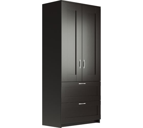 Шкаф Шведский Стандарт СИРИУС 2 двери и 2 ящика, 78x50x190 см, черный, дуб венге 2.02.01.070.5 1