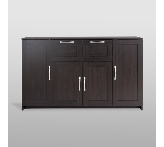 Тумба Шведский Стандарт СИРИУС 4 двери и 2 ящика, 156x41x94 см, черная, дуб венге 2.02.03.300.5
