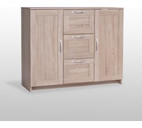 Тумба Гуд ЛАКК СИРИУС 2 двери и 3 ящика, 117x41x94 см, бежевая, дуб сонома 2.02.03.340.3