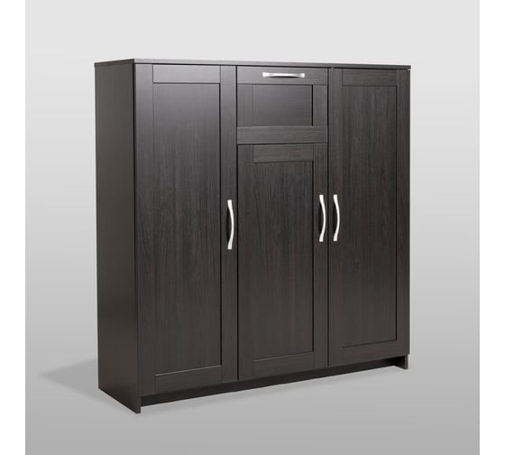 Тумба Шведский Стандарт СИРИУС 3 двери, 1 ящик, 117x41x123 см, черная, дуб венге 2.02.03.320.5
