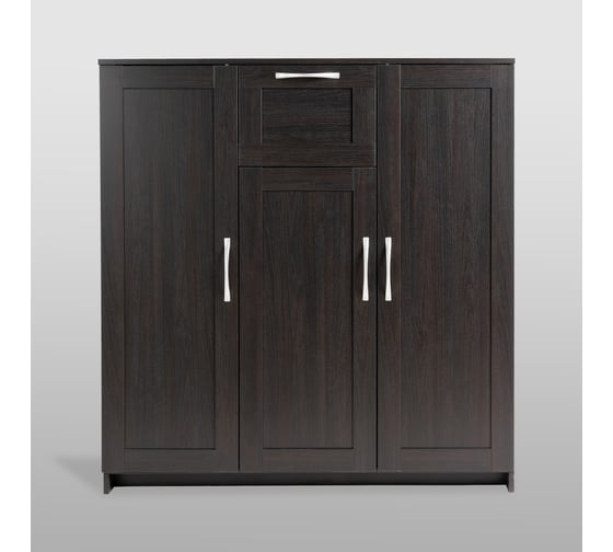 Тумба Шведский Стандарт СИРИУС 3 двери, 1 ящик, 117x41x123 см, черная, дуб венге 2.02.03.320.5