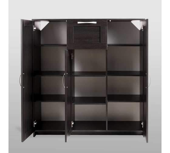 Тумба Шведский Стандарт СИРИУС 3 двери, 1 ящик, 117x41x123 см, черная, дуб венге 2.02.03.320.5
