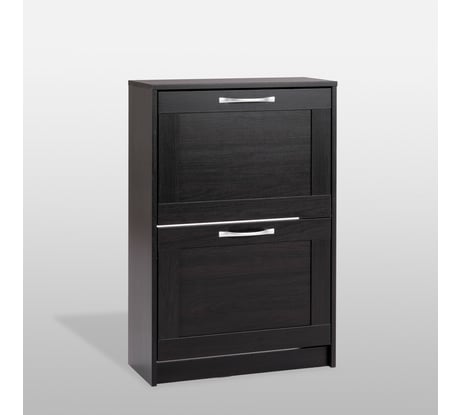 Тумба для обуви Гуд ЛАКК СИРИУС 60x25x89 см, черная, дуб венге 2.02.10.430.5