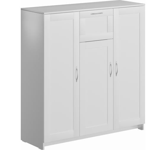 Тумба Шведский Стандарт СИРИУС 3 двери, 1 ящик, 117x41x123 см, белая 2.02.03.320.1