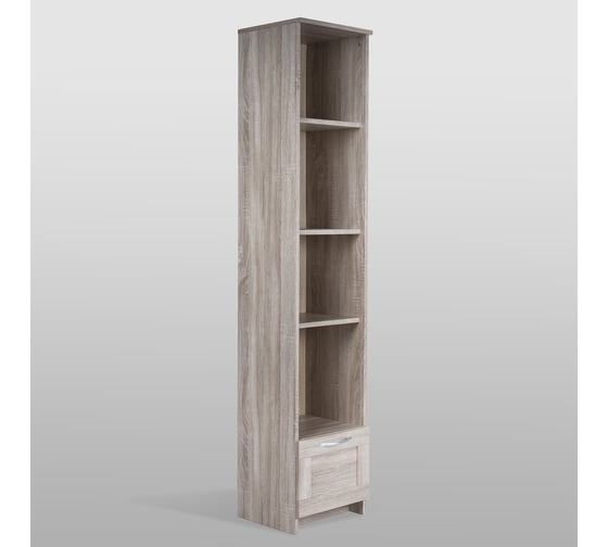 Стеллаж Шведский Стандарт СИРИУС 1 ящик, 39x34x190 см, бежевый, дуб сонома 2.02.07.130.3