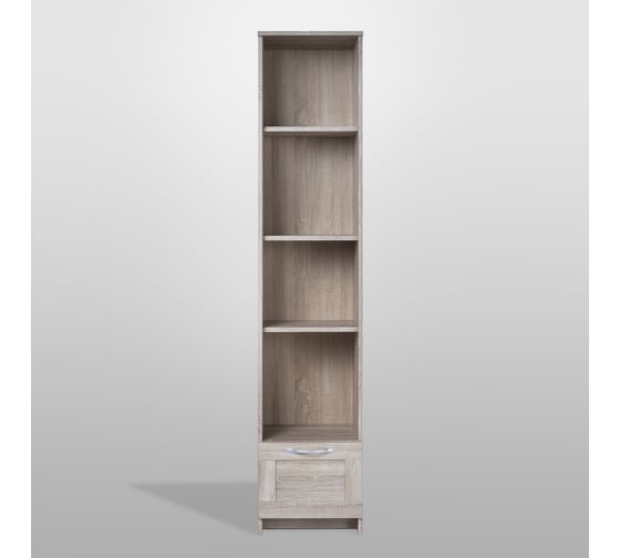 Стеллаж Шведский Стандарт СИРИУС 1 ящик, 39x34x190 см, бежевый, дуб сонома 2.02.07.130.3