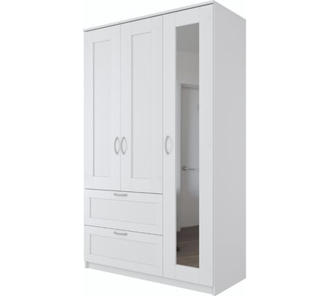 Шкаф Гуд ЛАКК СИРИУС 3 двери и 2 ящика, 117x50x190 см, белый 2.02.01.080.1