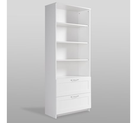 Стеллаж Гуд ЛАКК СИРИУС 2 ящика, 78x34x190 см, белый 2.02.07.110.1