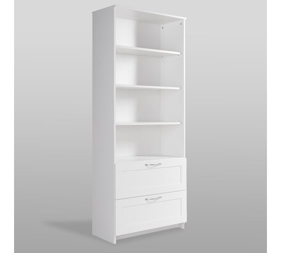Стеллаж Шведский Стандарт СИРИУС 2 ящика, 78x34x190 см, белый 2.02.07.110.1