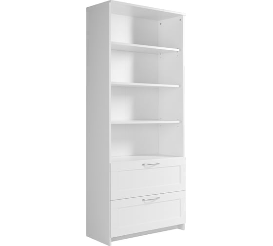 Стеллаж Шведский Стандарт СИРИУС 2 ящика, 78x34x190 см, белый 2.02.07.110.1