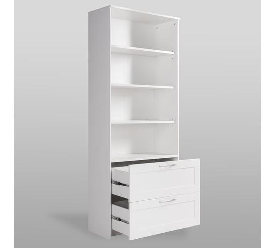 Стеллаж Шведский Стандарт СИРИУС 2 ящика, 78x34x190 см, белый 2.02.07.110.1