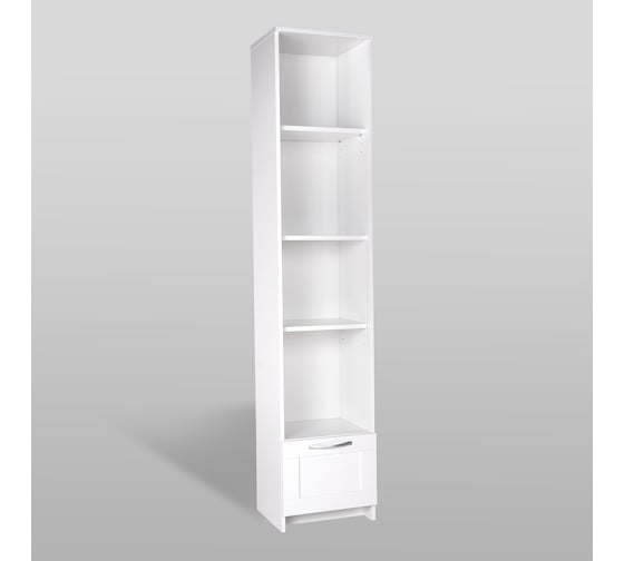 Стеллаж Шведский Стандарт СИРИУС 1 ящик, 39x34x190 см, белый 2.02.07.130.1