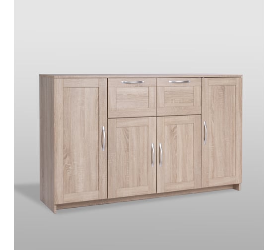 Тумба Шведский Стандарт СИРИУС 4 двери и 2 ящика, 156x41x94 см, бежевая, дуб сонома 2.02.03.300.3 1