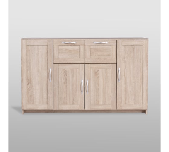 Тумба Шведский Стандарт СИРИУС 4 двери и 2 ящика, 156x41x94 см, бежевая, дуб сонома 2.02.03.300.3