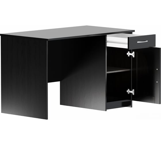 Письменный стол Шведский Стандарт КАСТОР однотумбовый, 115x65x75 см, черный, дуб венге 2.03.06.030.5