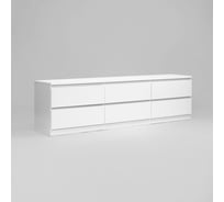 Тумба для ТВ Гуд ЛАКК КАСТОР 6 ящиков, 194x39x54 см, белая 2.03.03.110.1