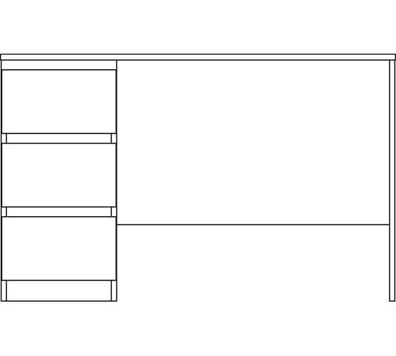 Письменный стол Шведский Стандарт КАСТОР 3 ящика, 115x65x75 см, черный, дуб венге 2.03.06.090.5