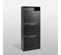 Тумба для обуви Гуд ЛАКК СИРИУС 60x25x142 см, черная, дуб венге 2.02.10.440.5