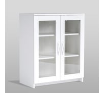 Тумба Шведский Стандарт СИРИУС 2 двери со стеклом, 78x41x94 см, белая 2.02.03.360.1