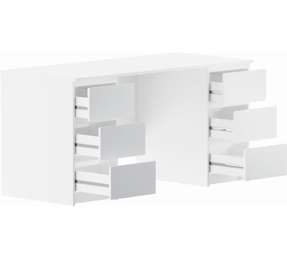 Письменный стол Шведский Стандарт КАСТОР 6 ящиков, 151x65x75 см, белый 2.03.06.040.1