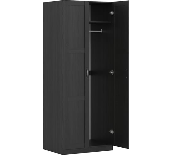 Шкаф Шведский Стандарт ПЕГАС 2 сборных двери, 78x58x202 см, черный, дуб венге 2.04.01.080.5